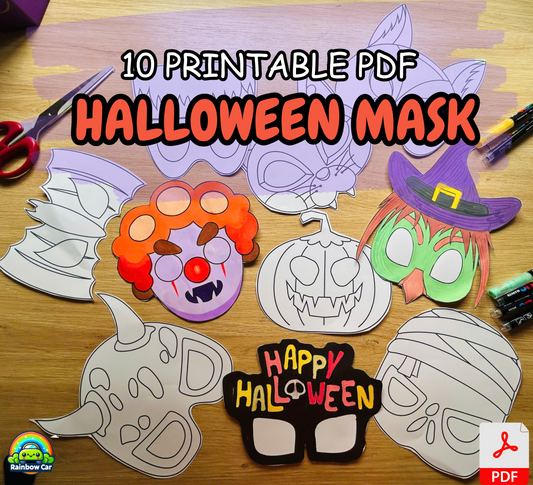 Halloween Masks - Printable File - Kids Activities