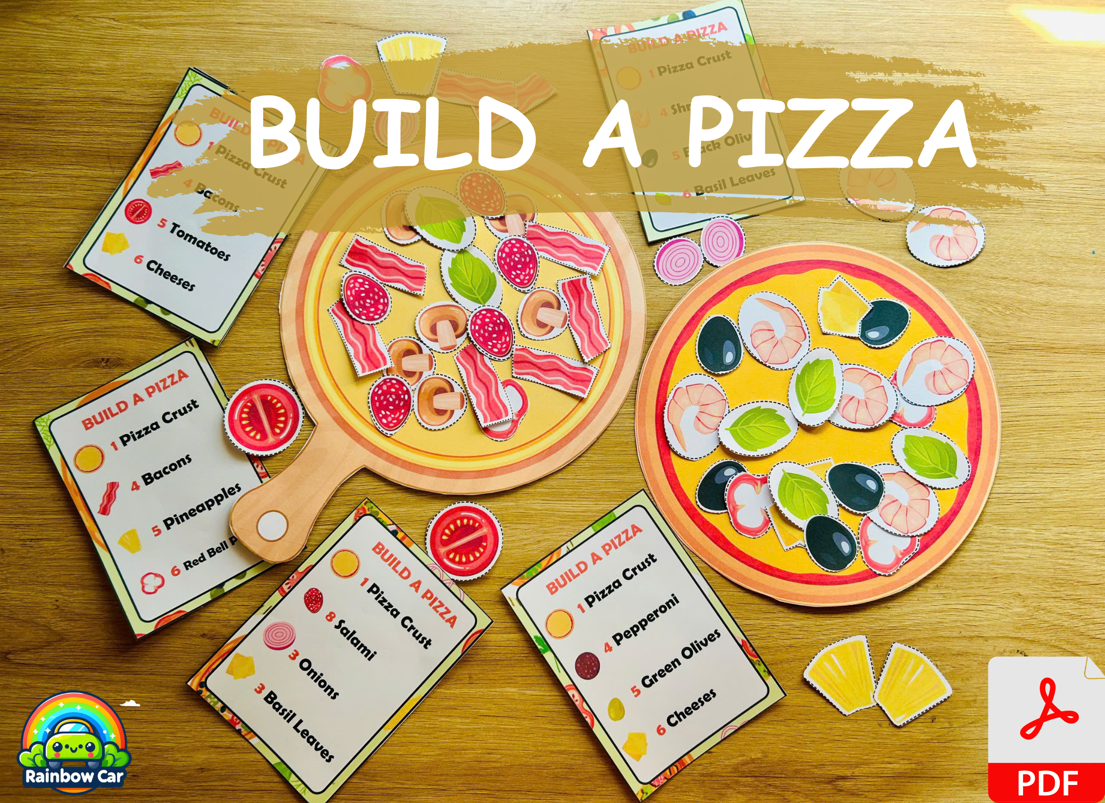 Build A Pizza - Printable File - Kids Activities