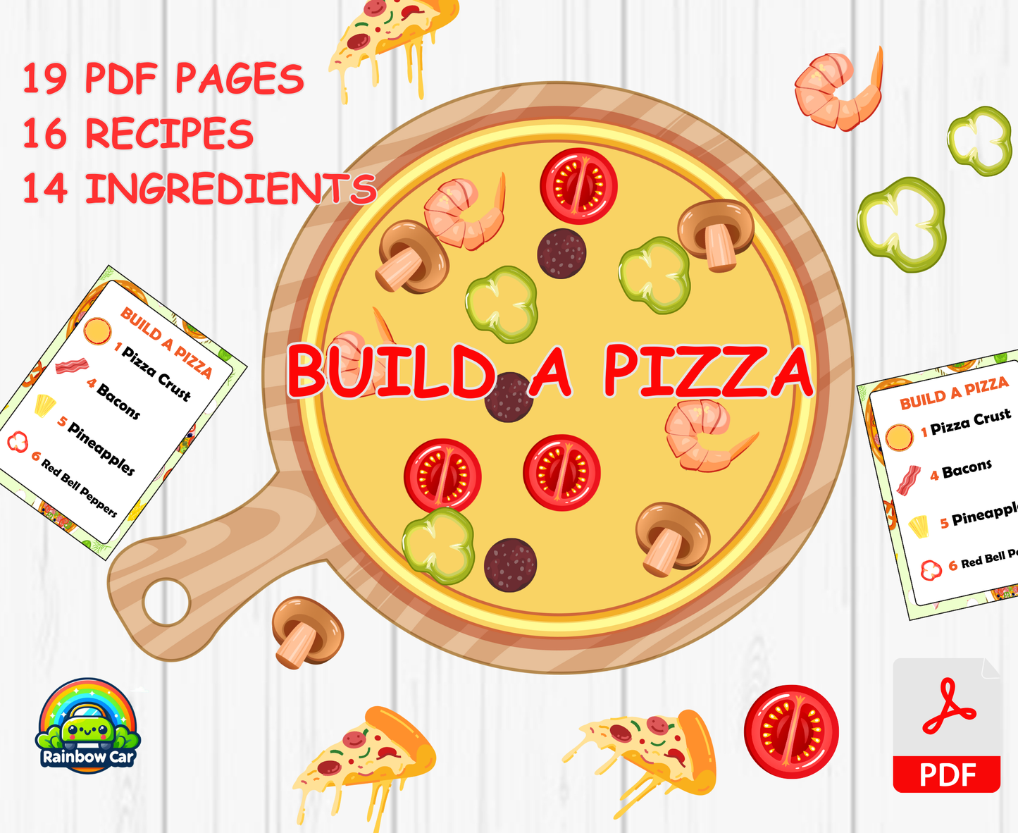 Build A Pizza - Printable File - Kids Activities