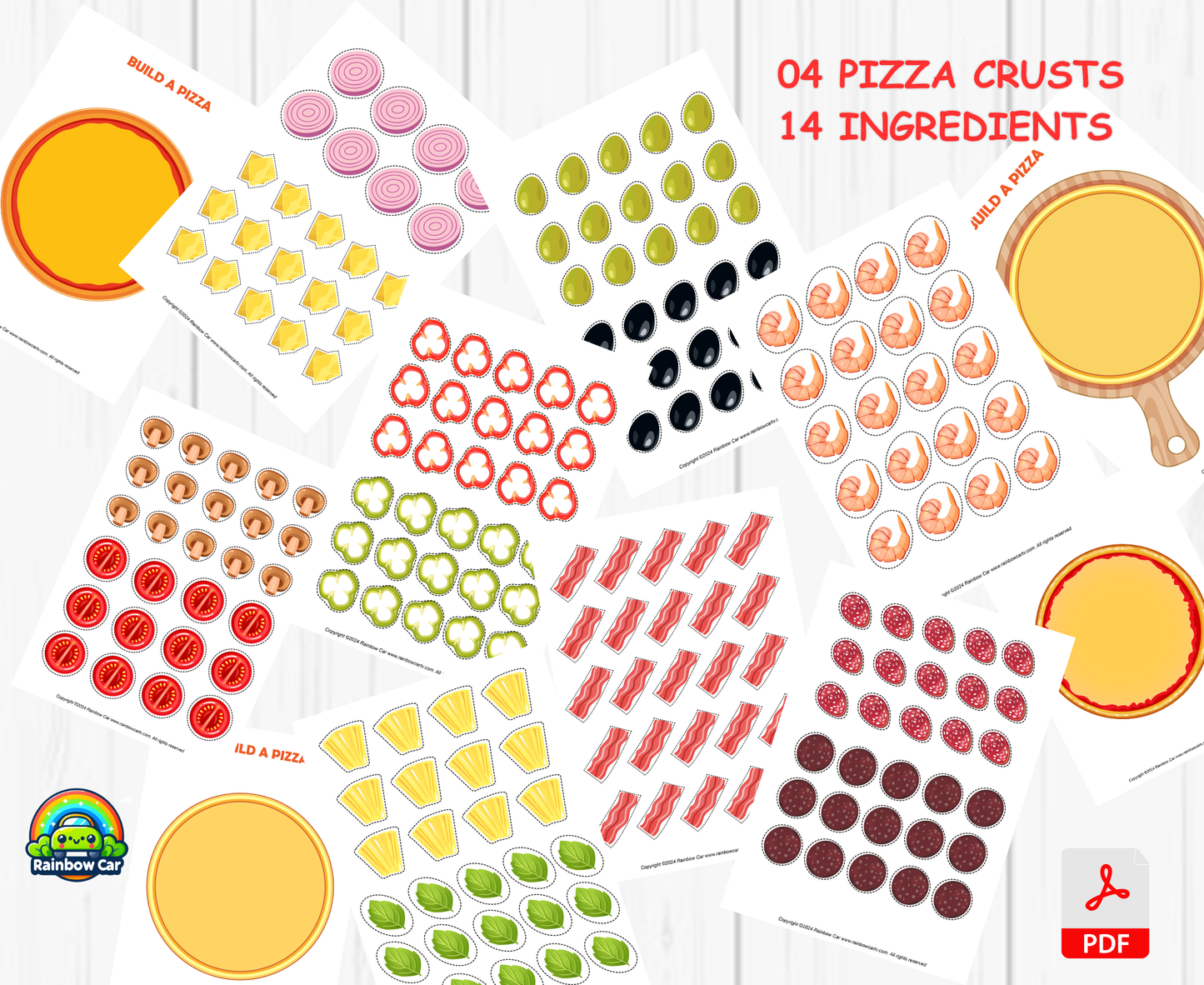 Build A Pizza - Printable File - Kids Activities