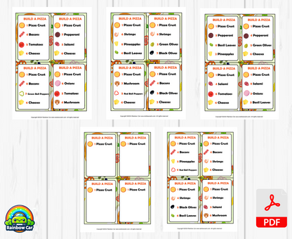 Build A Pizza - Printable File - Kids Activities