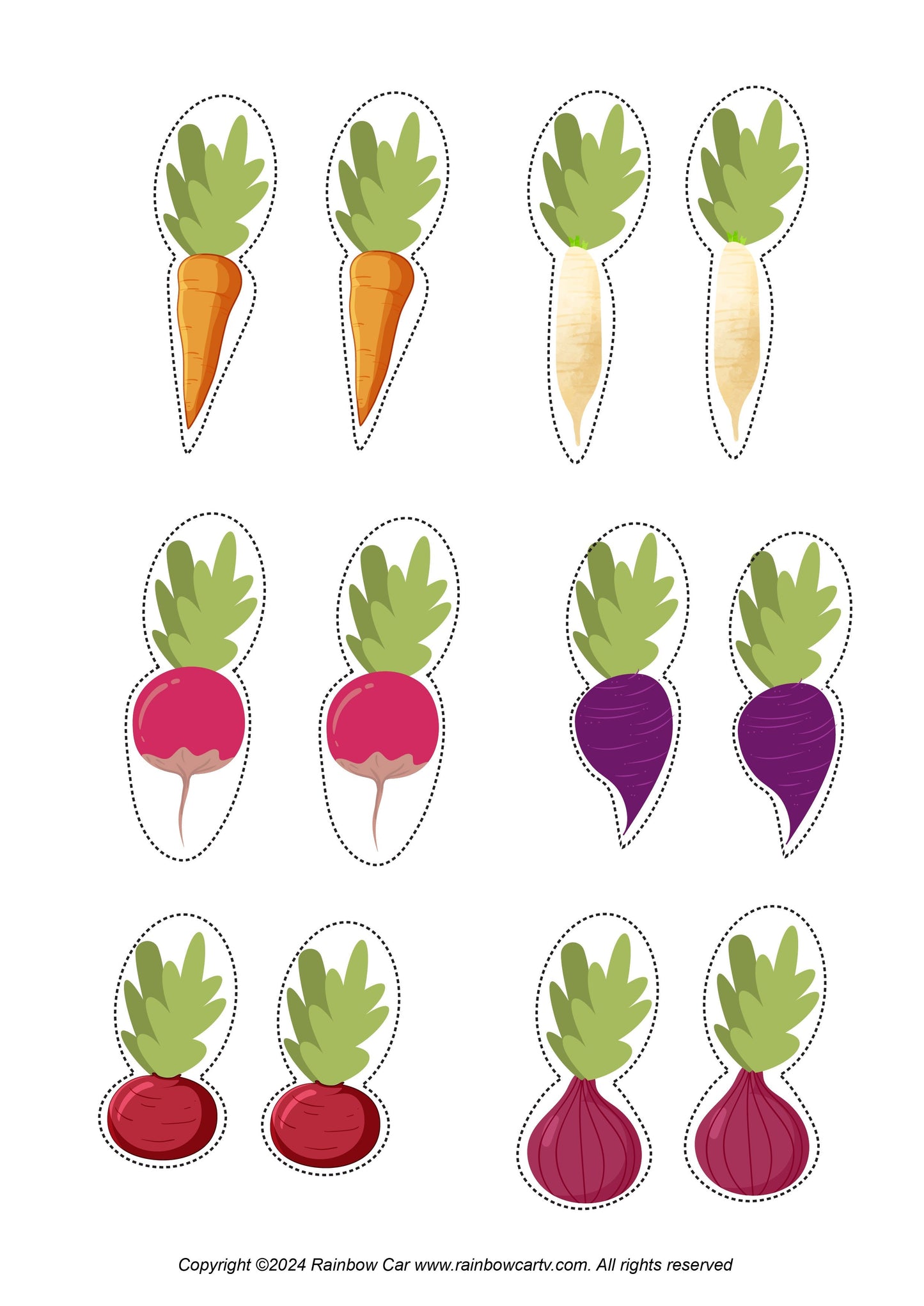 Vegetables Matching - Printable File - Kids Activities
