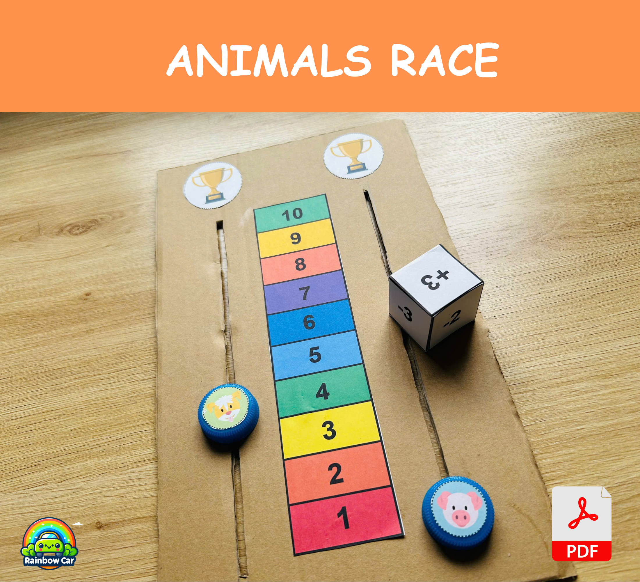 Animals Race - Printable File - Kids Activities