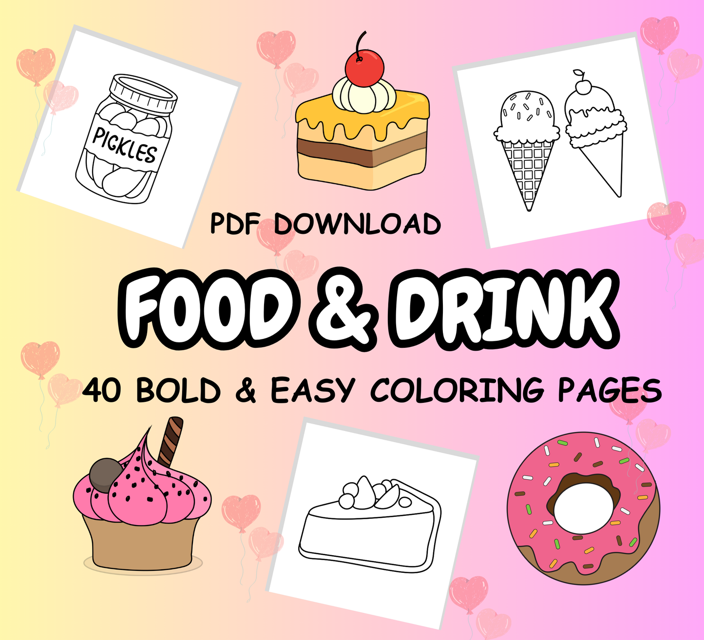 Food & Drink Printable Coloring Pages
