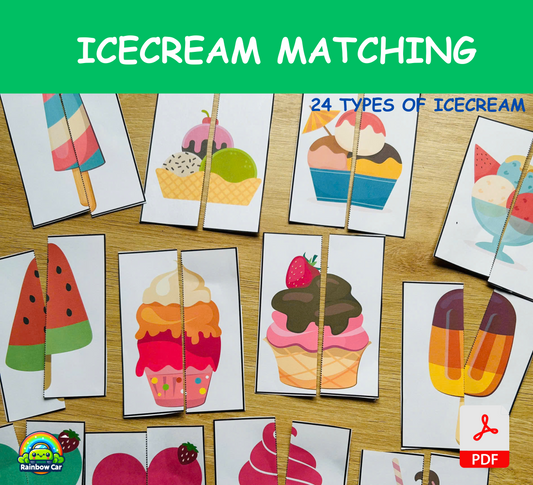 Ice Cream Matching - Printable File - Kids Activities